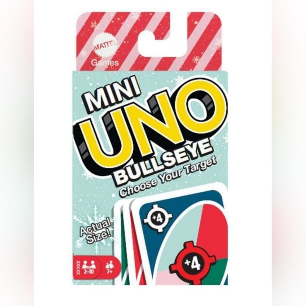 UNO Mini Bullseye Card Game w/ Smaller Cards, Special Rule for Kids & Fa…